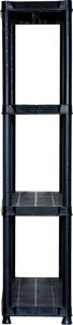 vidaXL Regał 4-poziomowy, czarny, 61 x 30,5 x 130 cm, plastik 6