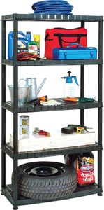 vidaXL Regał 5-poziomowy czarny 85x40x185 cm plastik 3