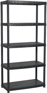 vidaXL Regał 5-poziomowy czarny 91,5x45,7x185 cm plastik 2