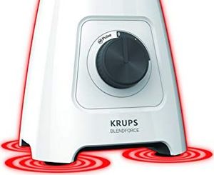 Blender kielichowy Krups Blender Krups KB4201 Blendforce; 600 W; Plastikowy pojemnik 2L; 4 noże; 2 prędkości + funkcja pulsacyjna; Funkcja kruszenia lodu; Technologia Smart-Lock; Biały 2