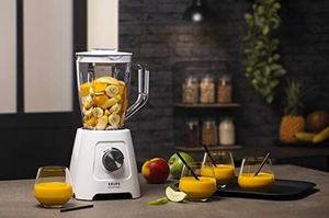 Blender kielichowy Krups Blender Krups KB4201 Blendforce; 600 W; Plastikowy pojemnik 2L; 4 noże; 2 prędkości + funkcja pulsacyjna; Funkcja kruszenia lodu; Technologia Smart-Lock; Biały 3