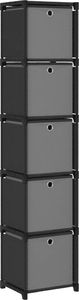 vidaXL Regał z 5 przegrodami, pudełka, czarny, 103x30x72,5 cm, tkanina 1
