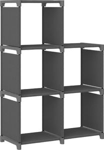 vidaXL Regał z 5 przegrodami, szary, 103 x 30 x 72,5 cm, tkanina 3