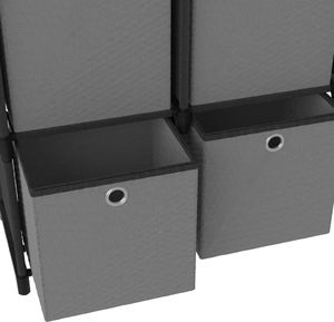 vidaXL Regał z 6 przegrodami, pudełka, czarny, 103x30x72,5 cm, tkanina 5