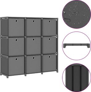 vidaXL Regał z 9 przegrodami, pudełka, szary, 103x30x175,5 cm, tkanina 2