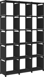 vidaXL Regał z 15 przegrodami, czarny, 103x30x175,5 cm, tkanina 1