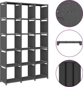 vidaXL Regał z 15 przegrodami, szary, 103x30x175,5 cm, tkanina 2