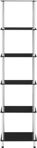 vidaXL 6-poziomowy regał, czarny, 40x40x160 cm, szkło hartowane 3