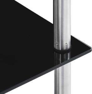 vidaXL 6-poziomowy regał, czarny, 40x40x160 cm, szkło hartowane 4