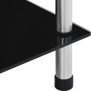 vidaXL 6-poziomowy regał, czarny, 40x40x160 cm, szkło hartowane 5