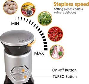 Blender Aigostar  Aigostar Stirring Silver 30IOM - blender ręczny z kubkiem, blender ze stali nierdzewnej do żywności dla niemowląt, przełącznik jog o mocy 600W, stal nierdzewna klasy spożywczej 304, bez BPA. OPAKOWANIE JEDNORAZOWE. 2