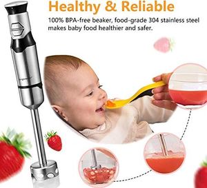 Blender Aigostar  Aigostar Stirring Silver 30IOM - blender ręczny z kubkiem, blender ze stali nierdzewnej do żywności dla niemowląt, przełącznik jog o mocy 600W, stal nierdzewna klasy spożywczej 304, bez BPA. OPAKOWANIE JEDNORAZOWE. 3