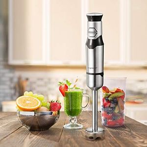 Blender Aigostar  Aigostar Stirring Silver 30IOM - blender ręczny z kubkiem, blender ze stali nierdzewnej do żywności dla niemowląt, przełącznik jog o mocy 600W, stal nierdzewna klasy spożywczej 304, bez BPA. OPAKOWANIE JEDNORAZOWE. 4