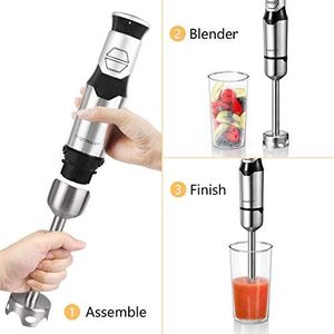 Blender Aigostar  Aigostar Stirring Silver 30IOM - blender ręczny z kubkiem, blender ze stali nierdzewnej do żywności dla niemowląt, przełącznik jog o mocy 600W, stal nierdzewna klasy spożywczej 304, bez BPA. OPAKOWANIE JEDNORAZOWE. 8