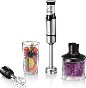 Blender Aigostar  Aigostar Stirring Set Silver 30I00-4 in 1 blender ręczny blender ze stali nierdzewnej 600 W z trzepaczką do robota kuchennego, nadaje się do przygotowywania żywności dla niemowląt, opakowanie jednorazowe 1
