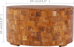 vidaXL Stolik kawowy, 60 x 60 x 35 cm, lite drewno tekowe 3