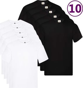 Fruit of the Loom Oryginalne T-shirty, 10 szt., czarny/biały, 5XL, bawełna 1