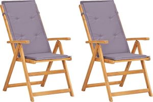 vidaXL Rozkładane krzesła ogrodowe 2 szt. brąz, lite drewno akacjowe (45936) 1