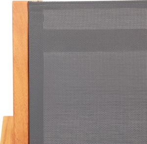 vidaXL Krzesło ogrodowe z podnóżkiem, szare, eukaliptus i textilene 7