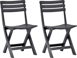 vidaXL Składane krzesła ogrodowe, 2 szt., plastikowe, antracytowe 1
