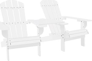 vidaXL Krzesło ogrodowe Adirondack, lite drewno jodłowe, białe 1
