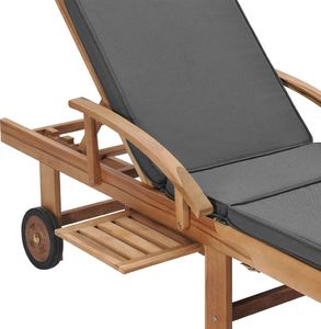vidaXL Leżaki z poduszkami, 2 szt., lite drewno tekowe, ciemnoszare 8