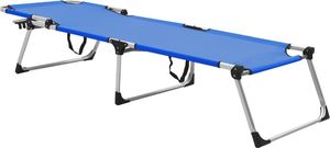 vidaXL Wysoki leżak dla seniora, składany, niebieski, aluminiowy 2