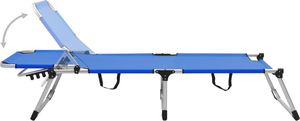 vidaXL Wysoki leżak dla seniora, składany, niebieski, aluminiowy 4