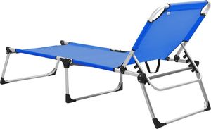 vidaXL Wysoki leżak dla seniora, składany, niebieski, aluminiowy 5