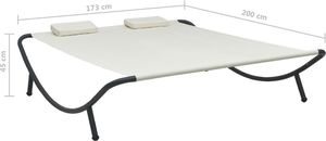 vidaXL Leżanka ogrodowa, tkanina, kremowa 7