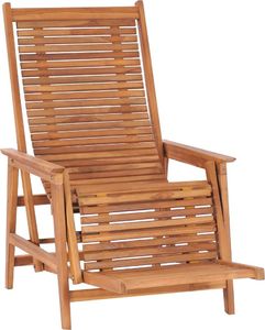 vidaXL Ogrodowe krzesło wypoczynkowe z podnóżkiem, lite drewno tekowe (48963) 1