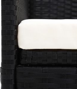 vidaXL Sofa ogrodowa z zadaszeniem, czarna, polirattanowa 7