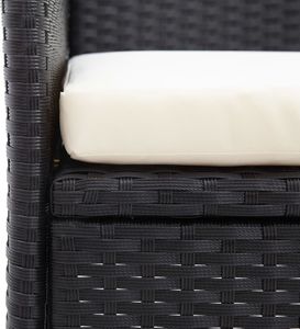 vidaXL Dwuosobowa ławka ogrodowa ze stolikiem 143 cm rattan PE, czarna 5