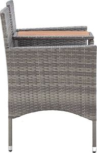 vidaXL 2-osobowa ławka ogrodowa ze stolikiem, 143 cm, rattan PE, szara 3