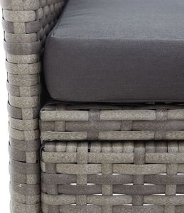 vidaXL 2-osobowa ławka ogrodowa ze stolikiem, 143 cm, rattan PE, szara 5