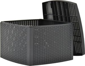 vidaXL Stolik boczny, antracytowy, 54x54x36,5 cm, plastikowy 4