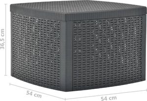vidaXL Stolik boczny, antracytowy, 54x54x36,5 cm, plastikowy 6