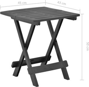 vidaXL Składany stolik ogrodowy, antracytowy, 45x43x50 cm, plastik 7