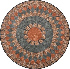 vidaXL 3-cz. zestaw mebli bistro z mozaiką, szary/pomarańcz, ceramika 4