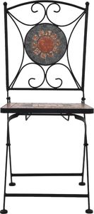 vidaXL 3-cz. zestaw mebli bistro z mozaiką, szary/pomarańcz, ceramika 5