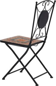 vidaXL 3-cz. zestaw mebli bistro z mozaiką, szary/pomarańcz, ceramika 8