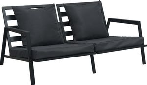 vidaXL 4-cz. zestaw mebli do ogrodu, poduszki, aluminium, ciemnoszary 2