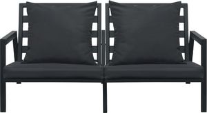vidaXL 4-cz. zestaw mebli do ogrodu, poduszki, aluminium, ciemnoszary 5