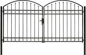 vidaXL Dwuskrzydłowa brama ogrodzeniowa z łukiem, stal, 300x175 cm 1