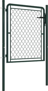 vidaXL Furtka ogrodowa, stalowa, 100 x 75 cm, zielona 2