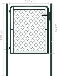vidaXL Furtka ogrodowa, stalowa, 100 x 75 cm, zielona 4