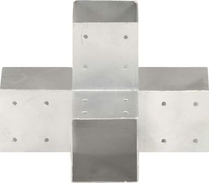 vidaXL Łącznik do słupków w kształcie X, galwanizowany metal, 91x91 mm 3