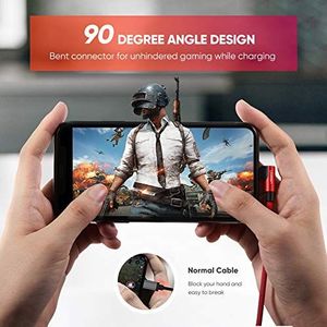 Kabel USB Ugreen Kabel UGREEN USB na Lightning 90 stopni z nylonowym oplotem z certyfikatem MFi, kompatybilny z iPhone SE 2020, 11, X, XR, XS, 8, 7, 6, iPad, etui ładujące Airpods (2M, czerwony) 3