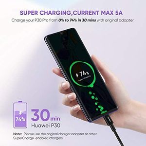 Kabel USB Ugreen Ładowarka UGREEN USB C Kabel Super Charge 5A Ładowarka USB Cdo Huawei P30, P20 Pro, P20, Mate 20 Pro, Mate 20X, Honor 20 pro, Honor10, Honor V10, Pro, P10, P10 Plus (Czarny, 1M) 4
