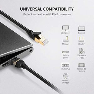 Ugreen UGREEN Cat 7 10Gbit / s, elastyczny przewód sieciowy 600 MHz, kabel Ethernet kat. 7 z pozłacanym kablem RJ45 S / FTP Cat 7 kompatybilny z kat. 6 Cat. 5 Cat5e do routera, przełącznika, PS4 / 3, panelu krosowego (10 m) 2